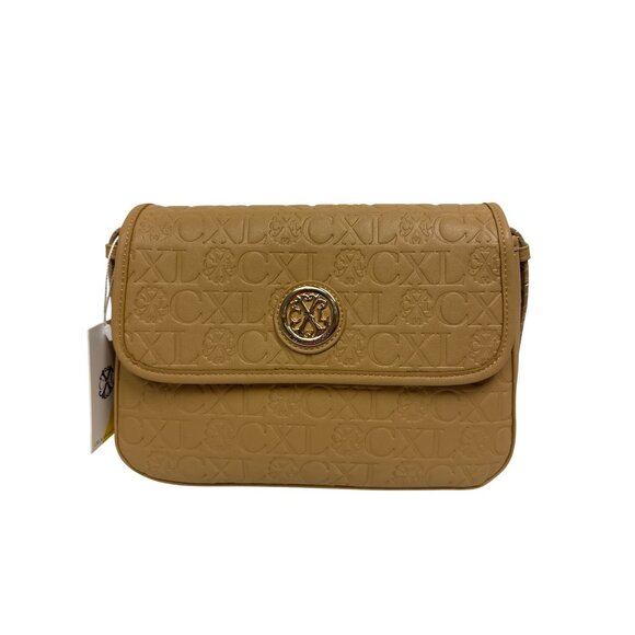 CXL Christian Lacroix Clara Shoulder Bag Toffee Tan Embossed NWT New - Picture 1 of 12